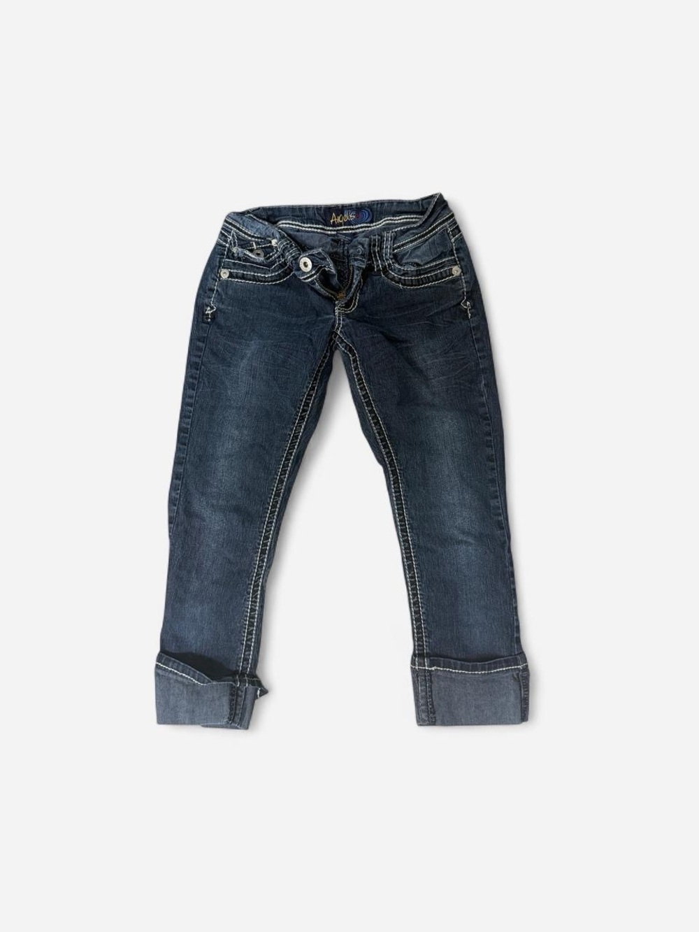 Angels Dark Blue Cropped Roll-Cuff Women’s Jeans